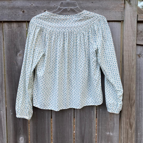 🟢HOST PICK🟢Long sleeve teal floral pattern top - Picture 7 of 8